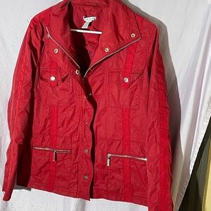 CAbi Bold Red Utility Jacket